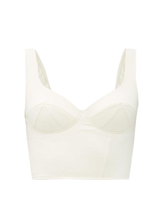 Matchesfashion.com Ernest Leoty - Jade Jersey Crop Top - Womens - Ivory