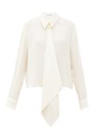 Matchesfashion.com Jw Anderson - Draped Front Silk Blouse - Womens - Ivory