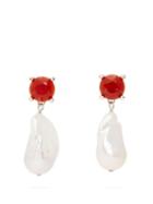 Matchesfashion.com Chlo - Crystal & Baroque-pearl Earrings - Womens - Pearl
