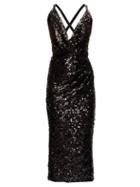 Matchesfashion.com Dolce & Gabbana - Deep V-neck Sequinned Midi Dress - Womens - Black