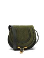 Chlo - Marcie Mini Suede Cross-body Bag - Womens - Dark Green