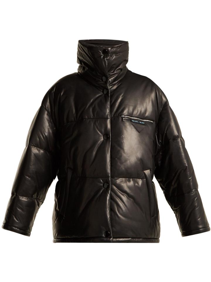 Prada Leather Puffer Jacket