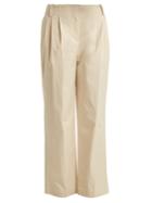 Diane Von Furstenberg Pleat-front Cotton-poplin Trousers