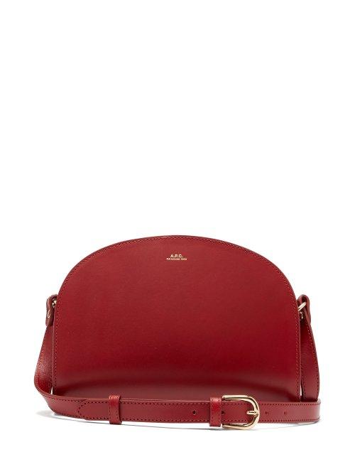 Matchesfashion.com A.p.c. - Half Moon Leather Cross Body Bag - Womens - Dark Red