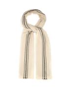 Matchesfashion.com Isabel Marant - Vala Striped Fine Knit Scarf - Womens - White