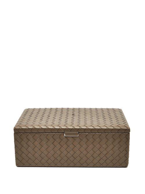 Matchesfashion.com Bottega Veneta - Intrecciato Leather Jewellery Box - Beige