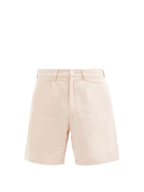 Matchesfashion.com Smr Days - Herringbone-cotton Chino Shorts - Mens - Pink