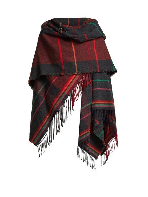 Matchesfashion.com Vivienne Westwood Anglomania - Tartan Hooded Poncho - Womens - Cream Multi