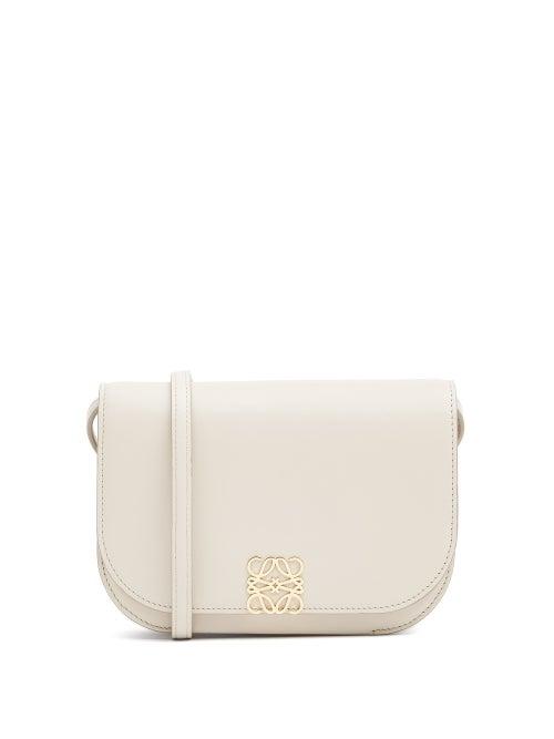 Loewe - Goya Small Leather Shoulder Bag - Womens - White