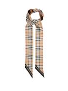 Matchesfashion.com Burberry - Tapered-tip Check Silk-twill Scarf - Womens - Beige Multi