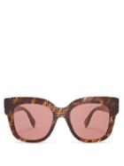Matchesfashion.com Fendi - Ff Cat Eye Acetate Sunglasses - Womens - Brown