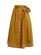 Temperley London Divine Border-embroidered Cotton Wrap Skirt