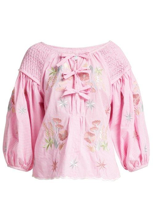 Matchesfashion.com Innika Choo - Oliver Daily Cotton Top - Womens - Pink Print