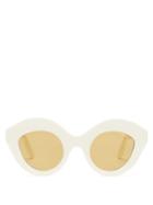 Matchesfashion.com Lapima - Nina Oversized Cat-eye Acetate Sunglasses - Womens - White