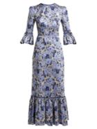 The Vampire's Wife Festival Floral-jacquard Ruffle-trimmed Dress
