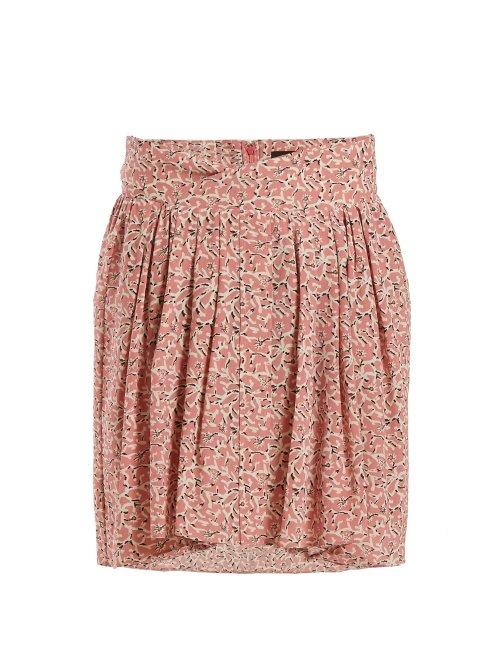 Matchesfashion.com Isabel Marant - Hemen Floral Print Mini Skirt - Womens - Pink Multi