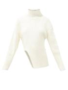 Matchesfashion.com Proenza Schouler - Roll-neck Asymmetric Cotton-blend Sweater - Womens - White