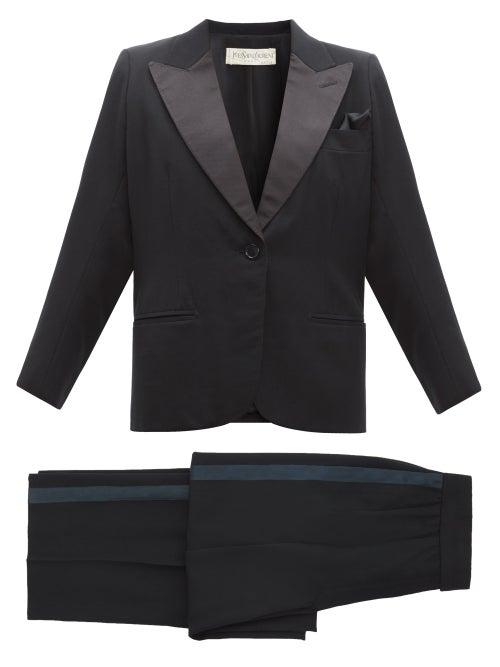 Matchesfashion.com William Vintage - Ysl 1991 Le Smoking Three Piece Suit - Womens - Black