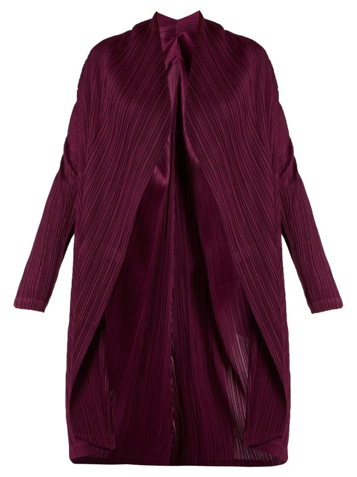 Pleats Please Issey Miyake Shawl-lapel Pleated Coat