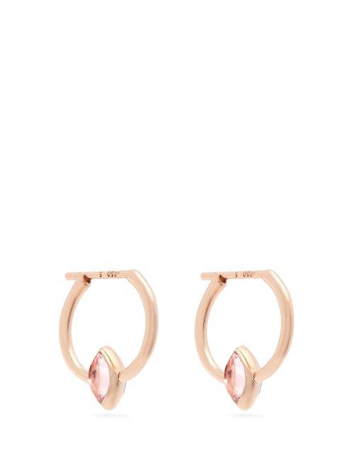 Matchesfashion.com Marie Mas - Swinging Mini Hoop 18kt Rose Gold Earrings - Womens - Pink