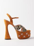 Gucci - Janaya Leather And Suede Platform Sandals - Womens - Tan