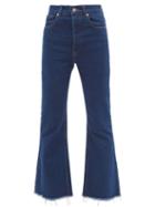 Ladies Rtw Paco Rabanne - High-rise Kick-flare Jeans - Womens - Dark Denim