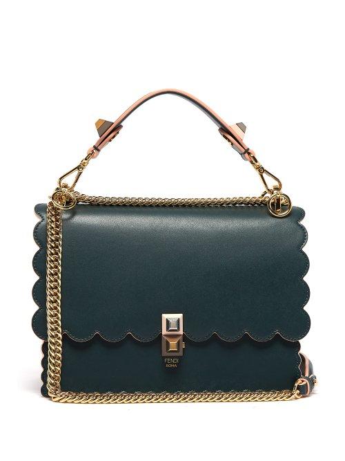 Matchesfashion.com Fendi - Kan I Leather Cross Body Bag - Womens - Dark Green