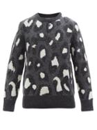 Nudie Jeans - Hampus Leopard-jacquard Wool-blend Sweater - Mens - Black Multi