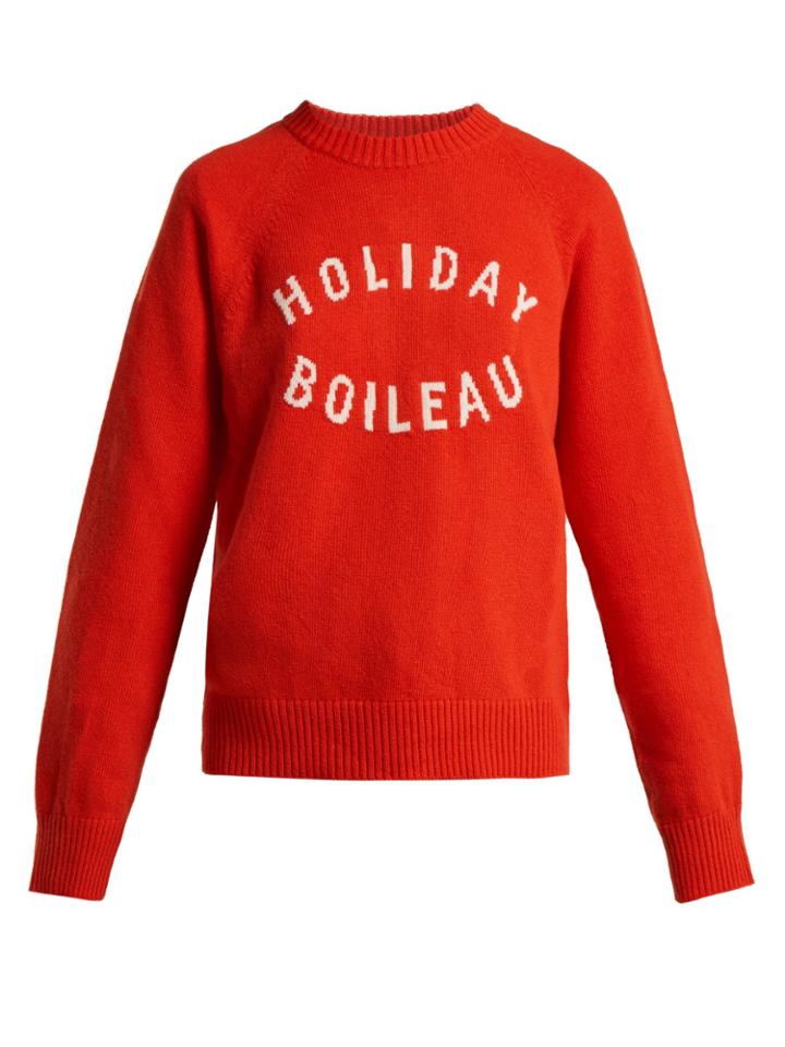 Holiday Logo-intarsia Virgin-wool Sweater