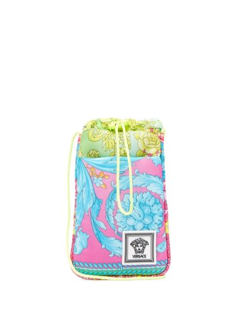 Matchesfashion.com Versace - Fluoro Baroque Print Drawstring Neck Pouch - Mens - Multi