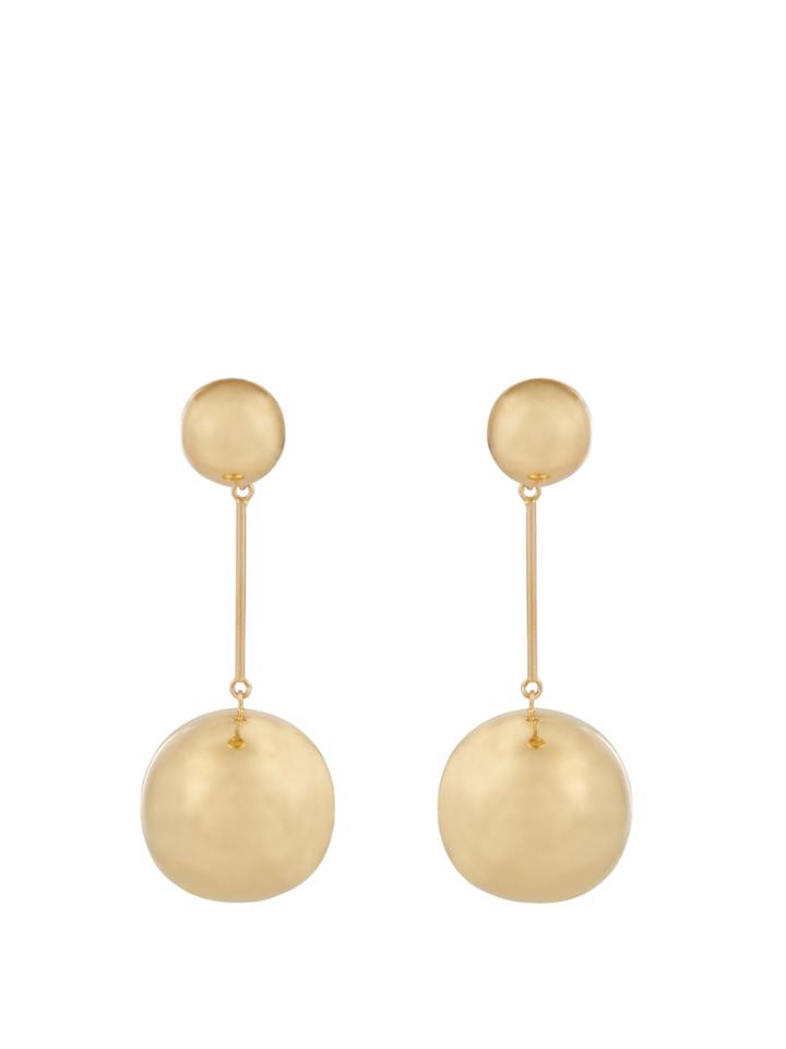 J.w.anderson Double-sphere Gold-plated Drop Earrings
