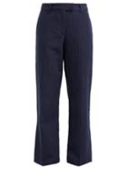 Matchesfashion.com A.p.c. - Cece Pinstriped Cotton Blend Twill Trousers - Womens - Navy