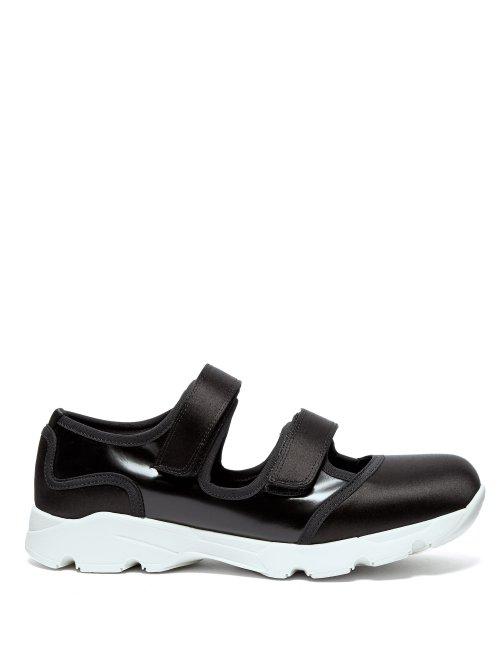 Matchesfashion.com Marni - Satin And Leather Trainers - Womens - Black