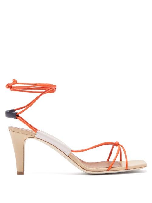 Matchesfashion.com Malone Souliers - X Roksanda Camilla Leather Sandals - Womens - Orange Multi