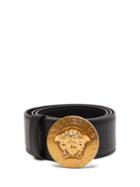 Matchesfashion.com Versace - Medusa-coin Leather Belt - Womens - Black Gold