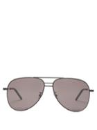 Matchesfashion.com Saint Laurent - Lasered-logo Aviator Metal Sunglasses - Womens - Black