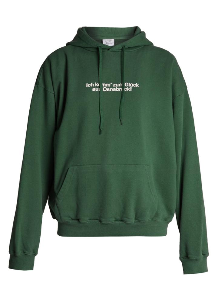 Vetements Hooded Cotton-blend Sweatshirt