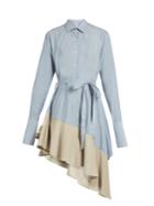 Palmer/harding Asymmetric Corduroy-hem Fluted Cotton Dress