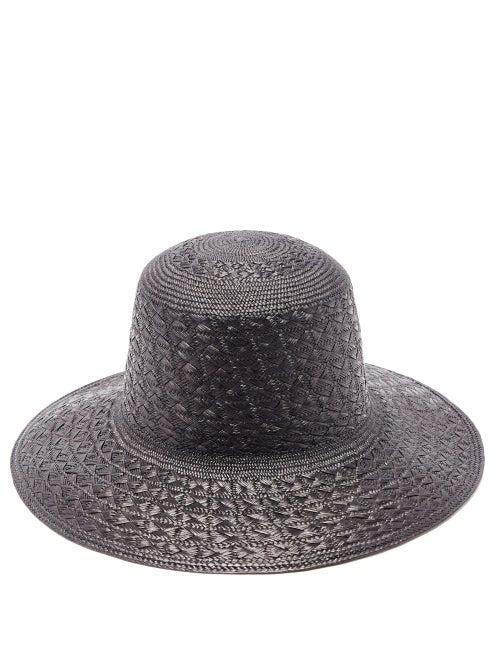 Mens Accessories Saint Laurent - Maui Straw Panama Hat - Mens - Black
