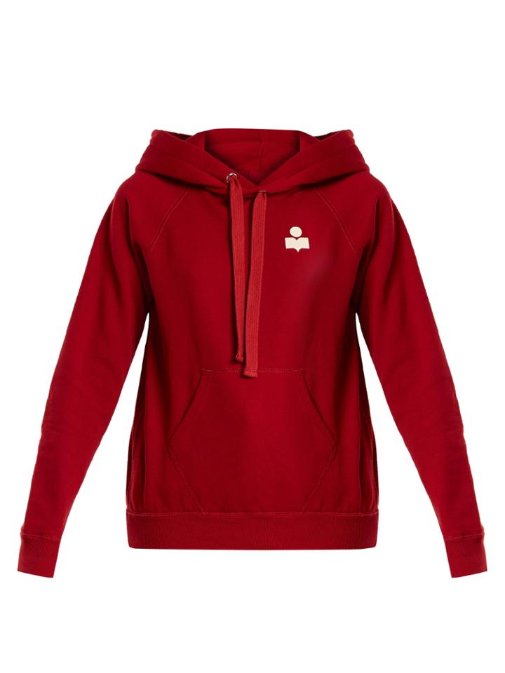 Isabel Marant Étoile Malibu Flocked-logo Cotton-blend Hooded Sweatshirt