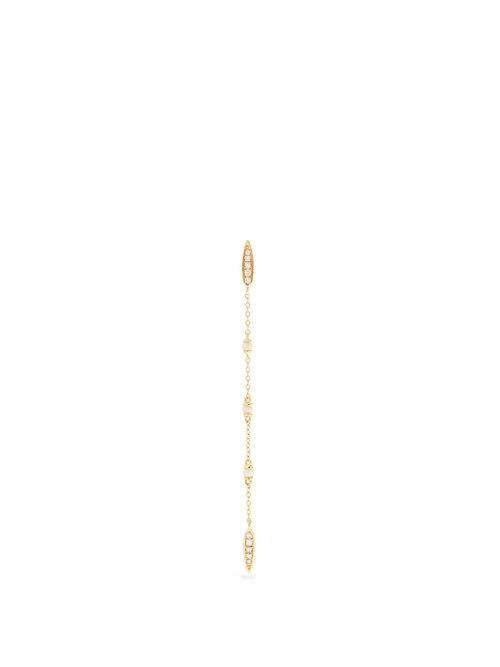 Matchesfashion.com Anissa Kermiche - Diamond, Pearl & Yellow Gold Single Earring - Womens - Gold