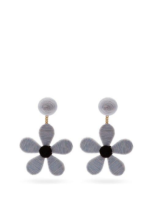 Matchesfashion.com Rebecca De Ravenel - Daisy Cord Earrings - Womens - Blue