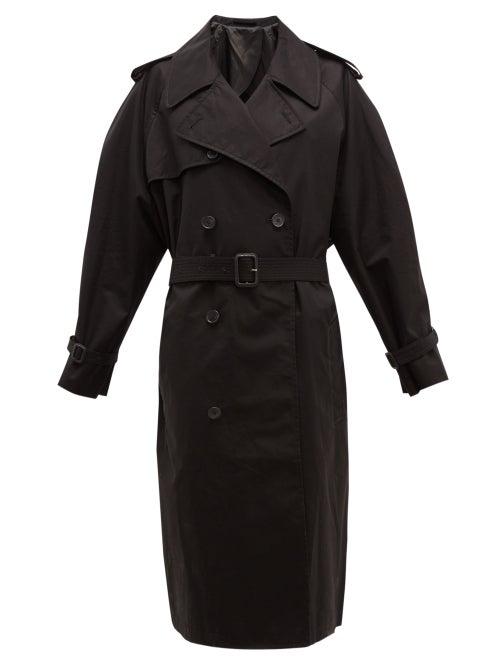 Matchesfashion.com Wardrobe. Nyc - Double Breasted Gabardine Trench Coat - Womens - Black