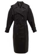 Matchesfashion.com Wardrobe. Nyc - Double Breasted Gabardine Trench Coat - Womens - Black
