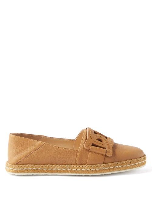 Tod's - Collapsible-heel Leather Espadrilles - Womens - Tan