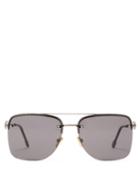 Matchesfashion.com Fred Eyewear - Force 10 Square Titanium Sunglasses - Mens - Grey