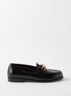 Valentino Garavani - V-logo Chain Leather Loafers - Mens - Black