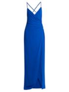 Versace Crystal-embellished Ruched Silk Gown