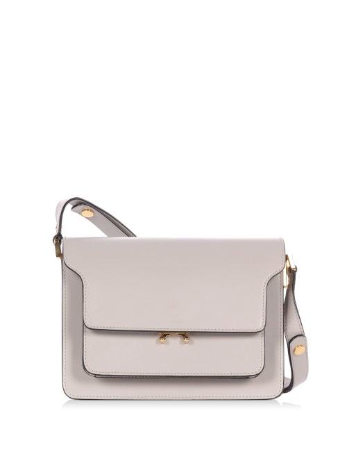 Ladies Bags Marni - Trunk Medium Leather Shoulder Bag - Womens - Light Grey