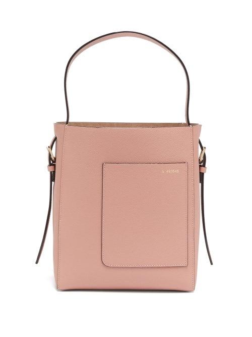 Matchesfashion.com Valextra - Small Grained-leather Tote Bag - Womens - Light Pink